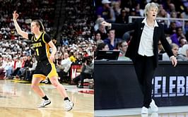WATCH: Molly Davis wipes tears after sharing courtside moment with coach Lisa Bluder at Iowa's open practice session