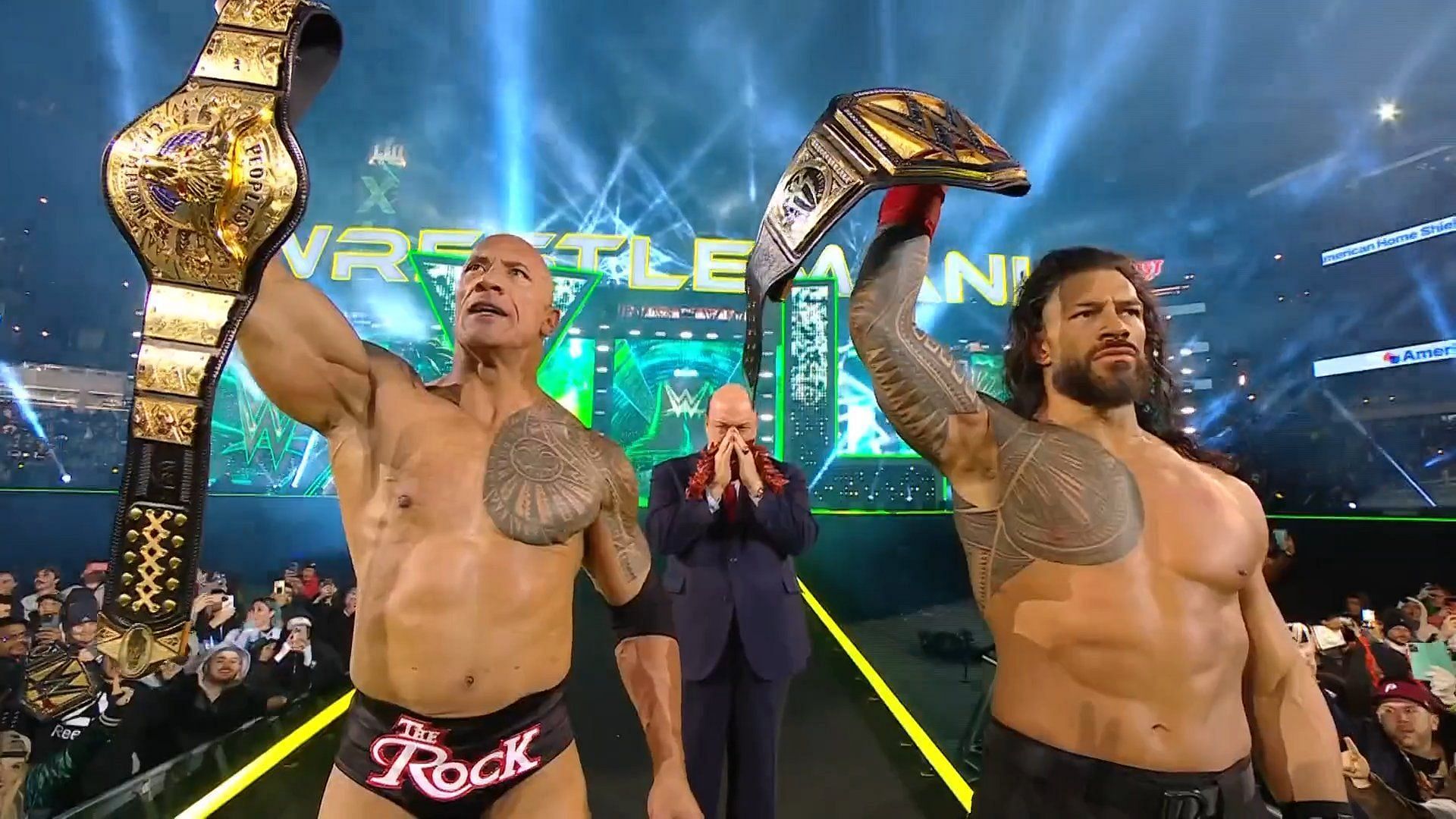 The Rock and Roman Reigns were victorious on Night One of WrestleMania 40