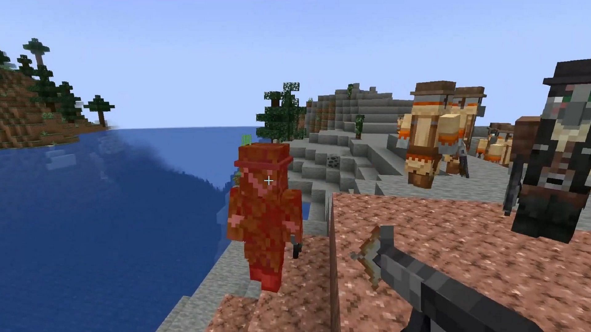 Happiness (is a) Warm Gun is a Minecraft 1.20 gun mod with a little extra content as well (Image via Udisen/YouTube)