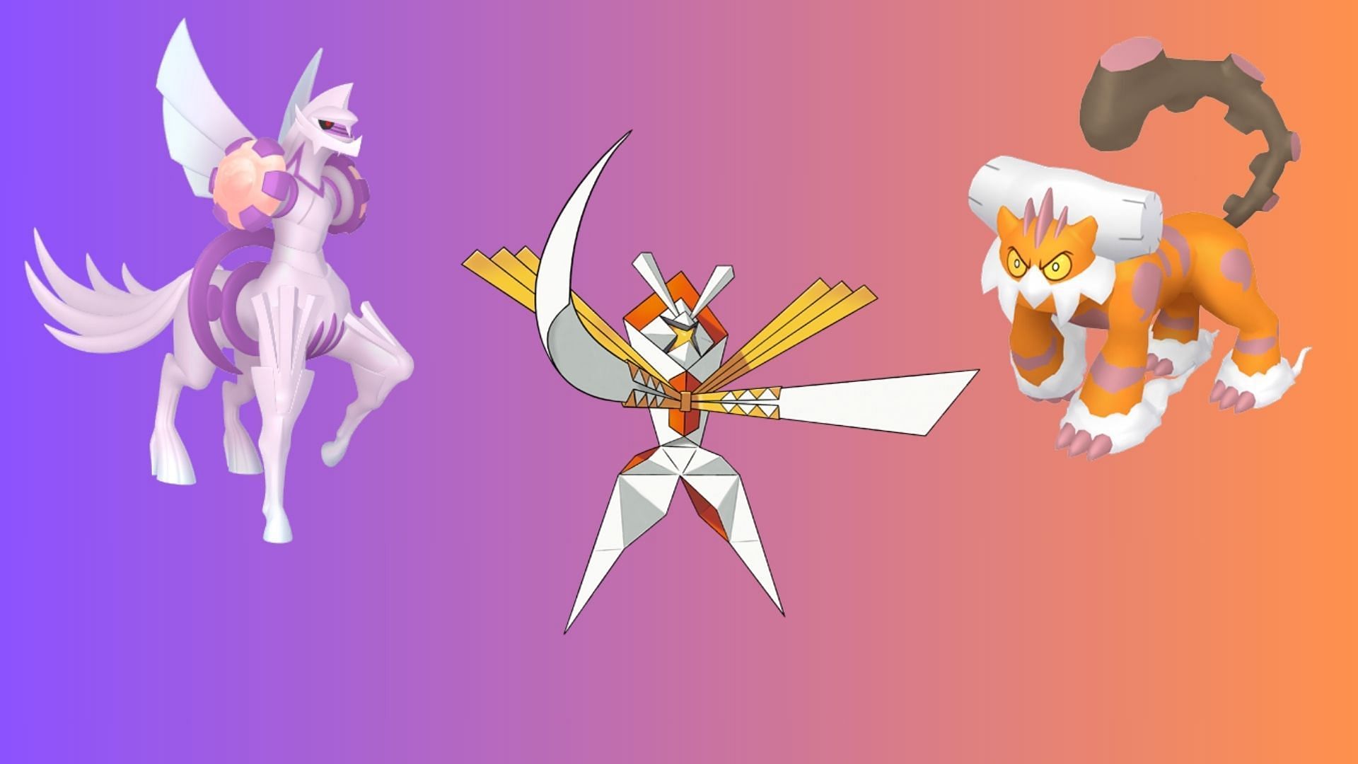 Kartana, Palkia (Origin), and Landorus (Therian) (Image via TPC)