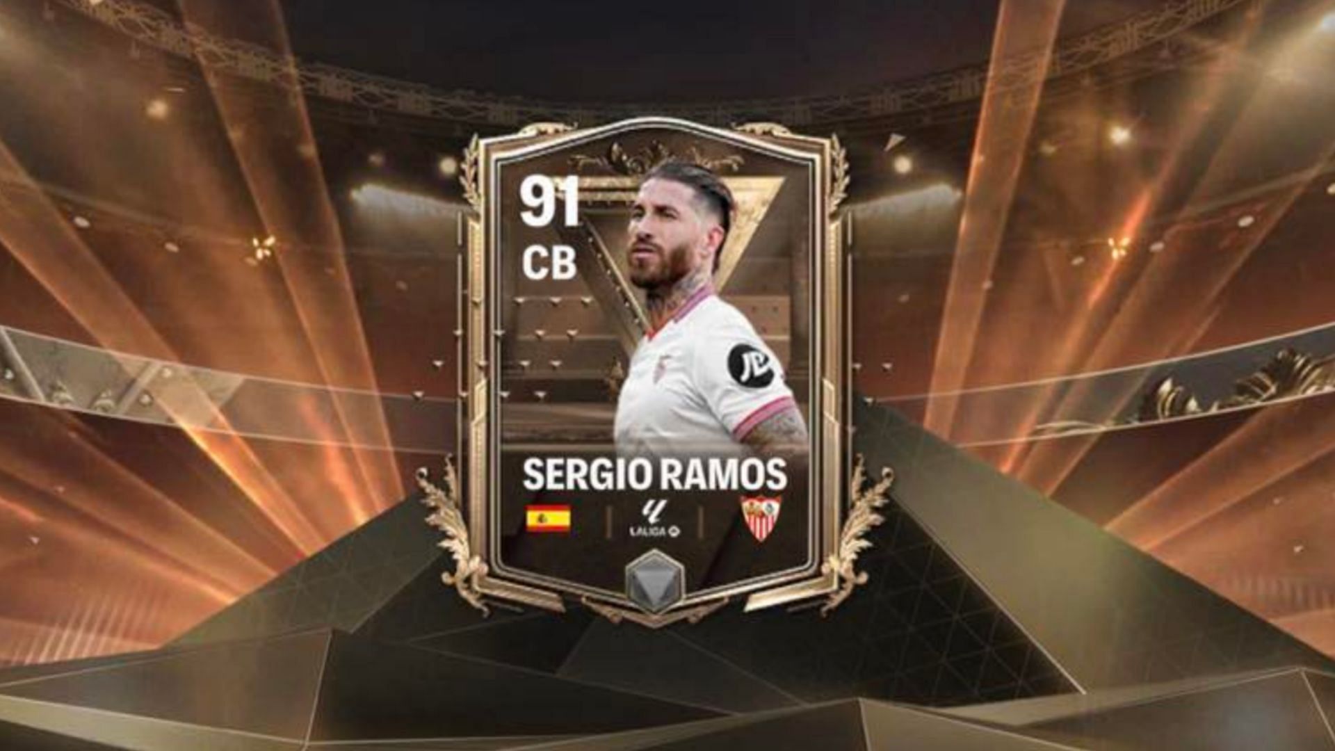 EA Sports has added a free 91 Centurions Sergio Ramos card in FC Mobile (Image via EA Sports) 