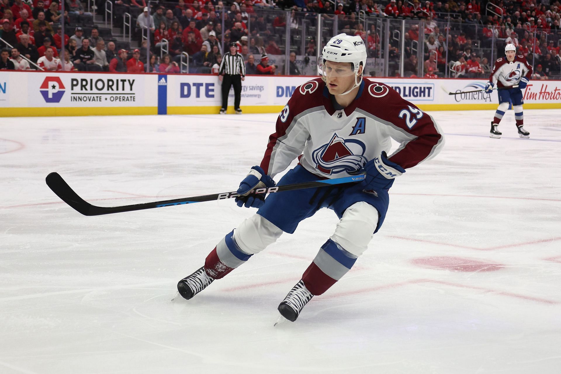 Nathan MacKinnon in action for the Colorado Avalanche