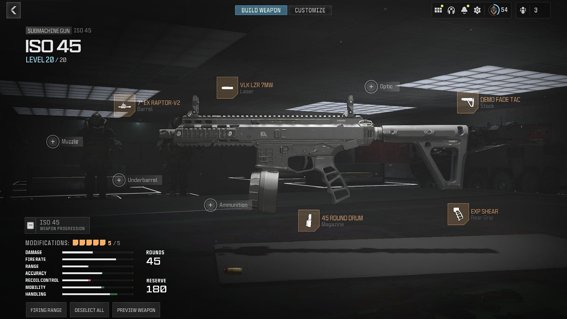 Best ISO 45 loadout in MW3 (Image via Activision)