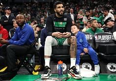 WATCH: Jayson Tatum's son Deuce adorably snatches Celtics star towel, refuses to hand it back