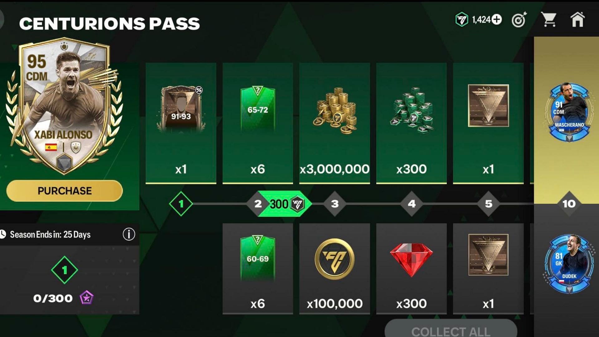 Multiple great rewards are available in the Centurions Star Pass in FC Mobile (Image via EA Sports)
