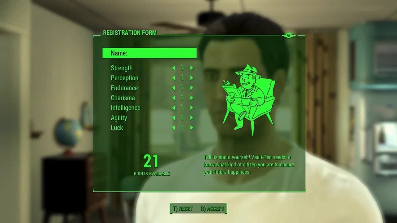 You start with 28 total stat points in Fallout 4 (Image via Bethesda Softworks)