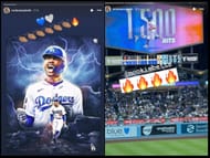 Brianna Betts celebrates Mookie Betts' 1,500th career hit