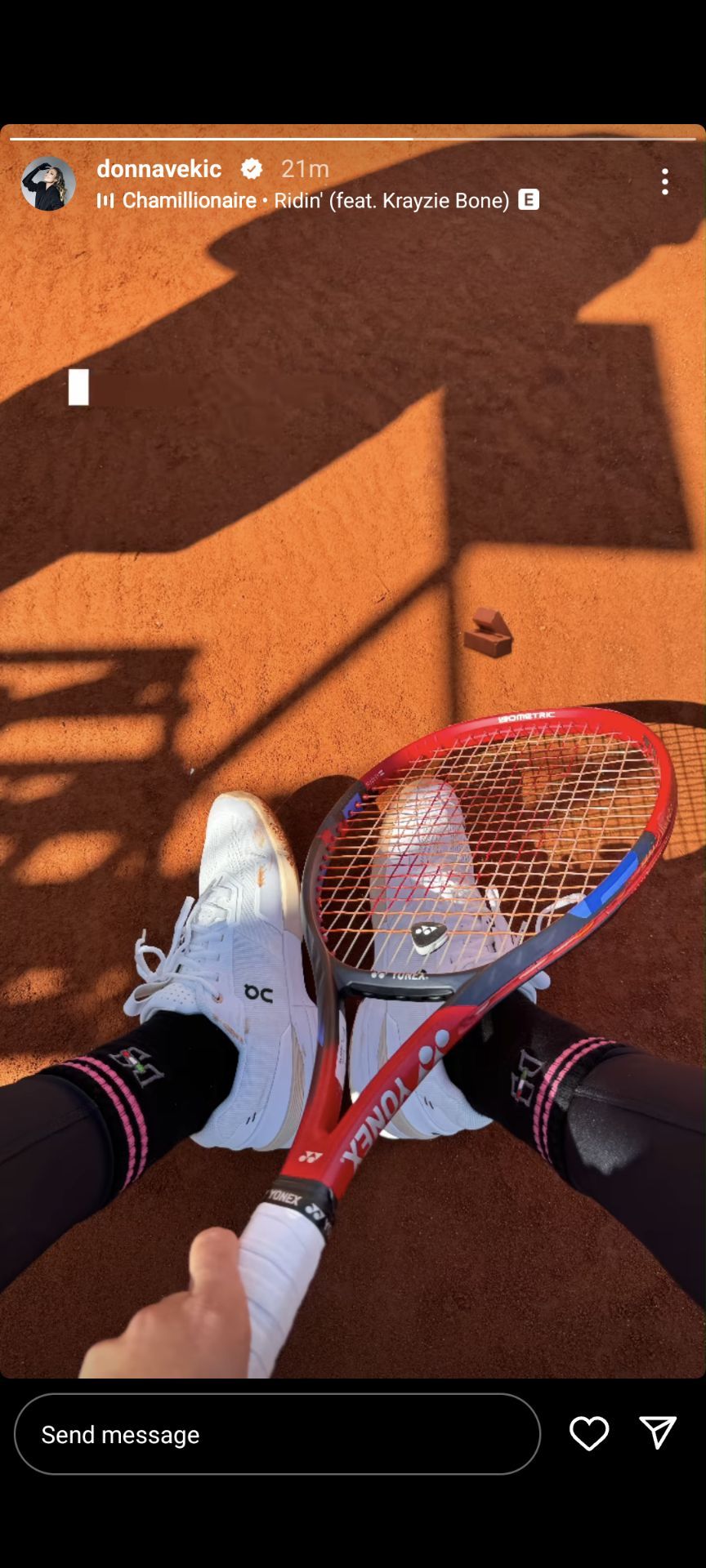 Donna Vekic shows off Roger Federerbacked 'On' shoes during practice