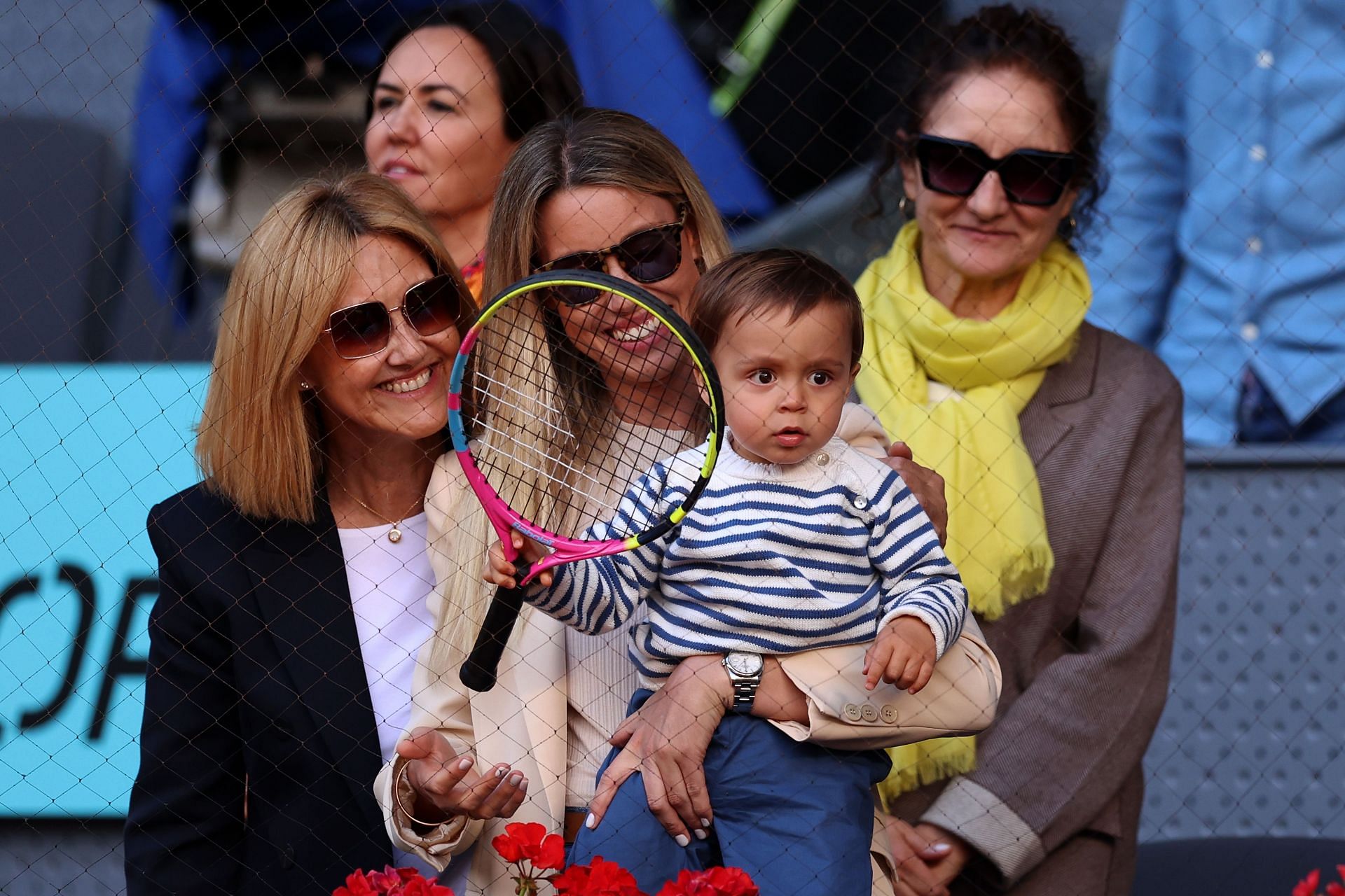 Rafa Jr. with Maribel, Ana Maria, and others at the 2024 Madrid Open