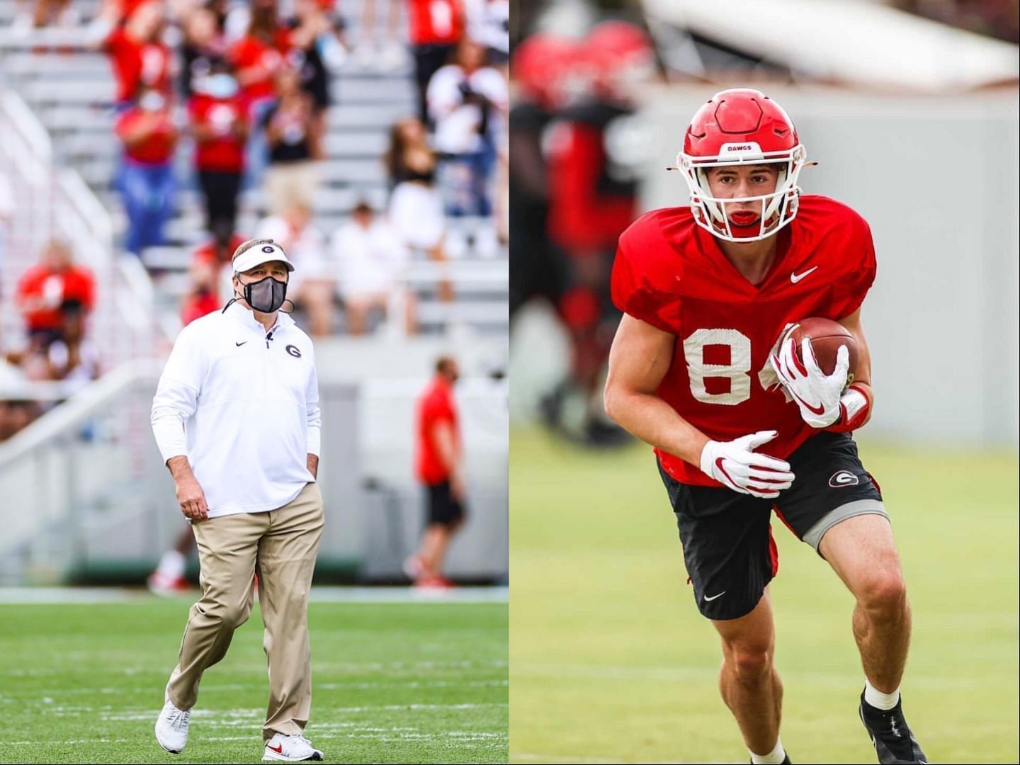 Kirby Smart and Ladd McConkey collage