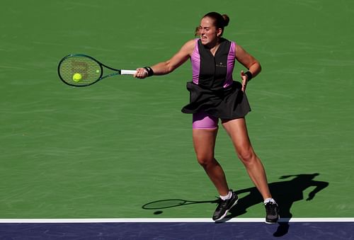 Ostapenko at the BNP Paribas Open 2024 - Day 6