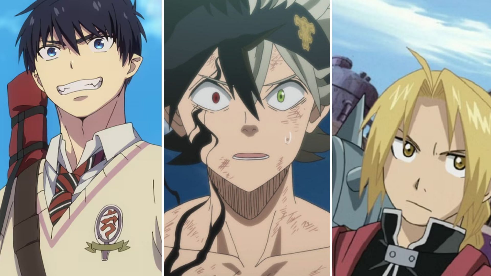 Blue Exorcist, Black Clover, Fullmetal Alchemist: Brotherhood