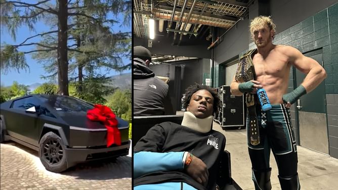 "Dude gave me a starship!": IShowSpeed reacts to Logan Paul gifting him Tesla Cybertruck for helping him win at WWE WrestleMania