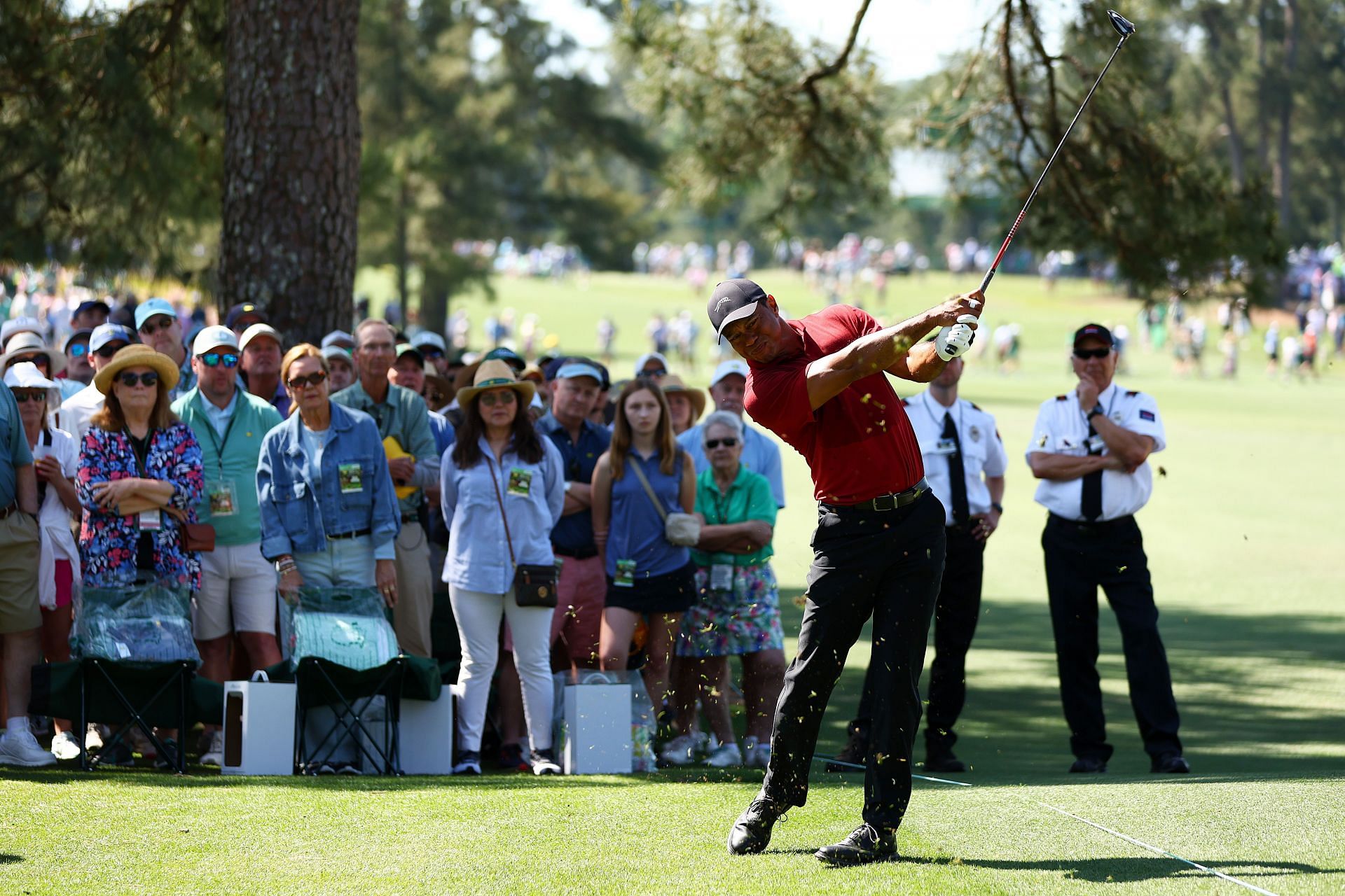 Tiger Woods in action at The Masters