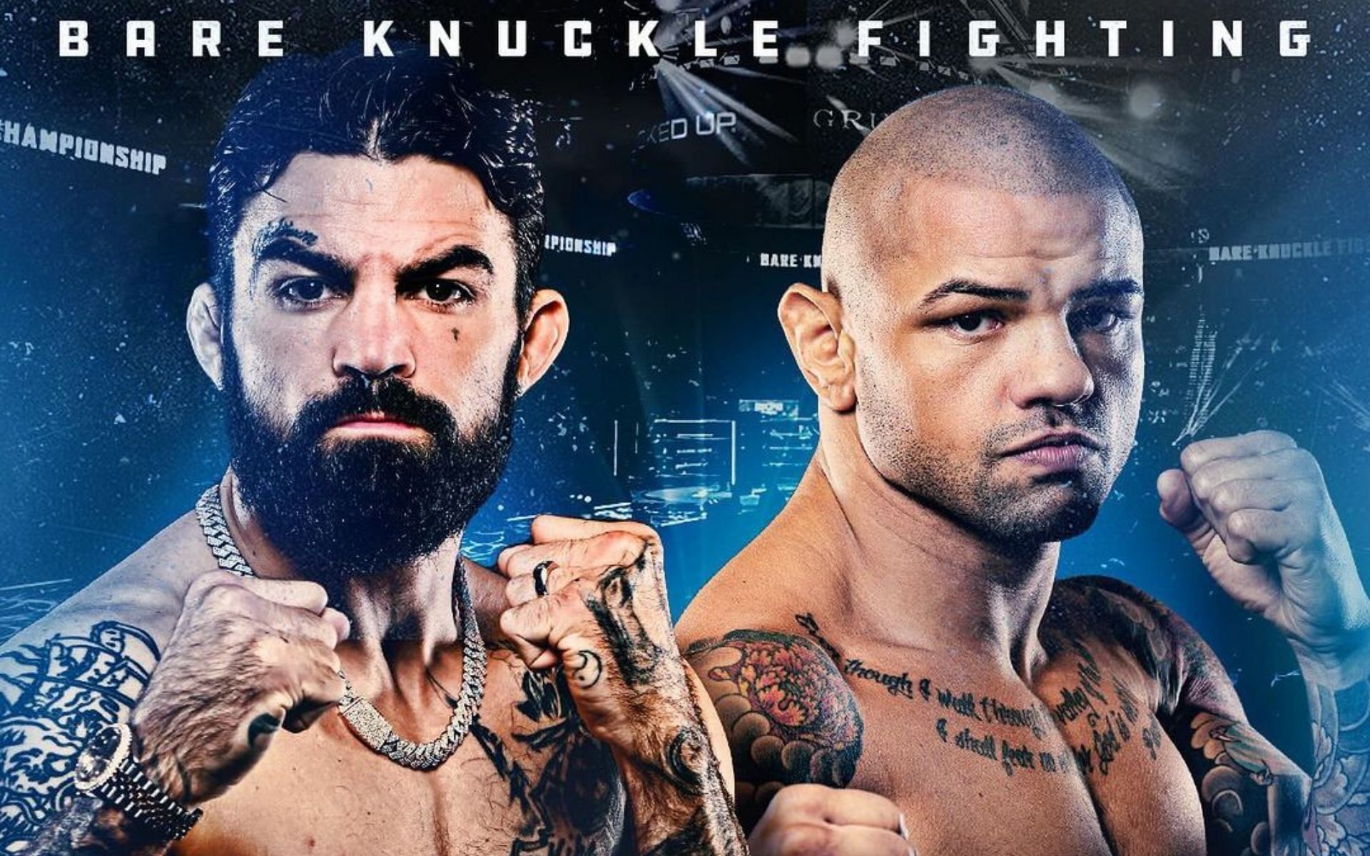 Mike Perry (left) vs. Thiago Alves (right) will headline BKFC IV [Image courtesy of @bareknuckle on Instagram]