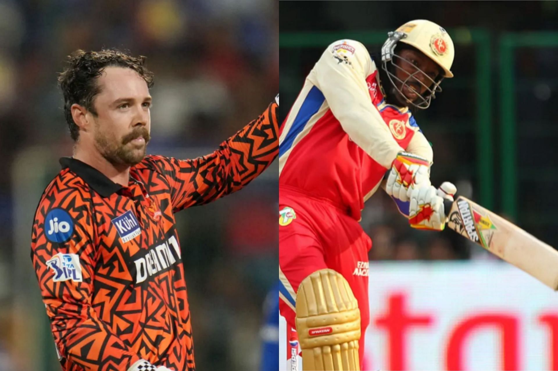 Travis Head and Chris Gayle - the two fastest centurions at M Chinnaswamy Stadium 
