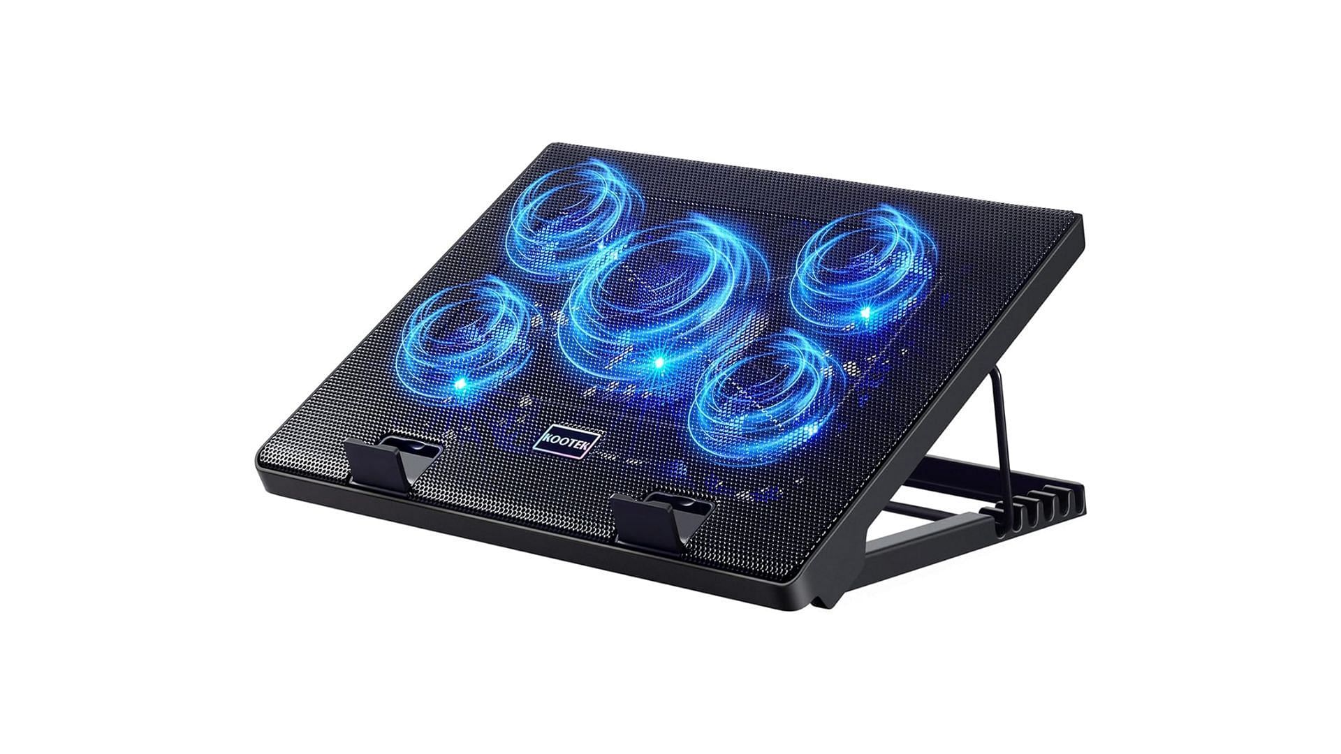 The Kootek laptop pad features five fans with adjustable speed (Image via Amazon)