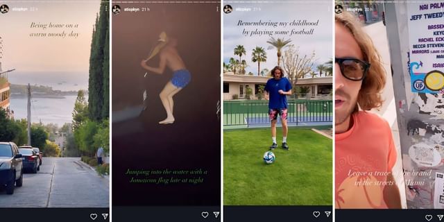 Stefanos Tsitsipas' Instagram stories