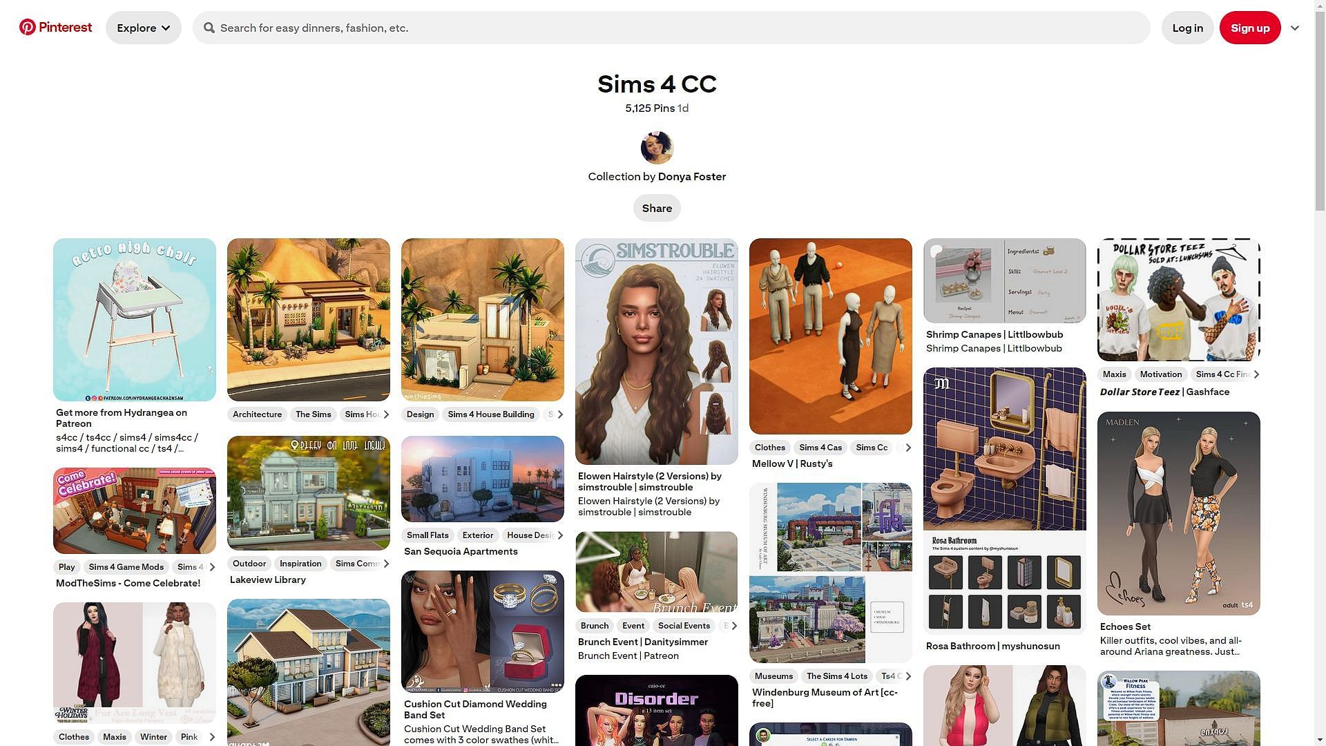 Pinterest offers a wide variety of Sims 4 CC (Image via Pinterest)
