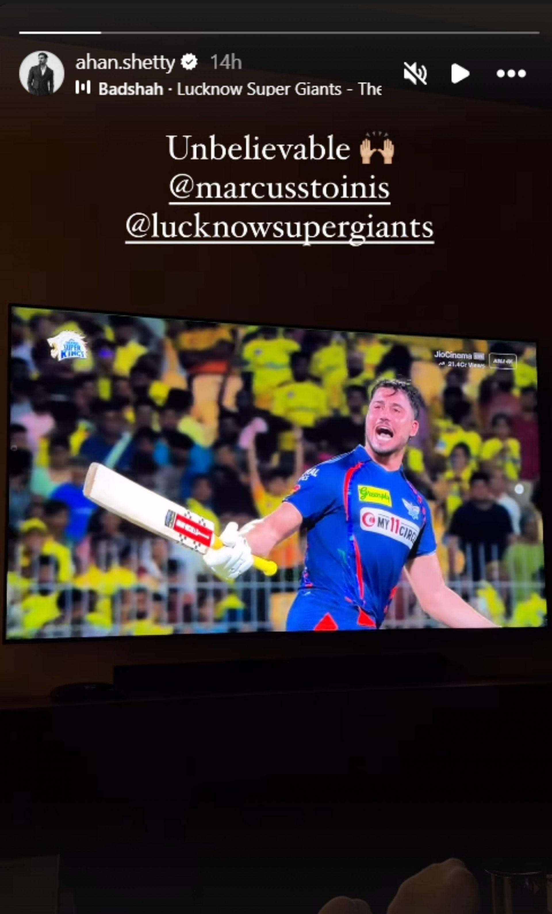 Ahan Shetty&#039;s story after Marcus Stoinis took Super Giants over the line against CSK.