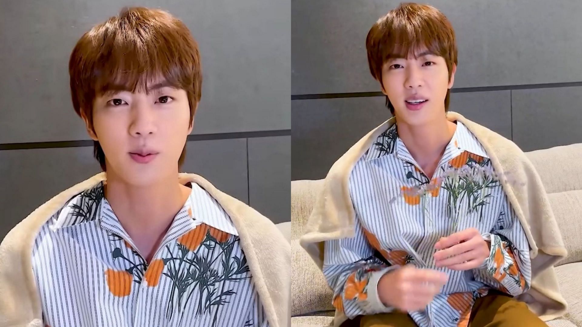 BANGTAN TV drops a video message from BTS Jin for ARMYs on YouTube Channel (Image via BANGTANTV YOUTUBE)