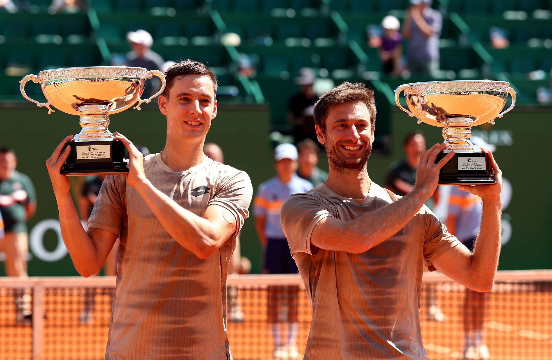 Sander Gille and Joran Vliegen with the men&#039;s doubles title in Monte-Carlo