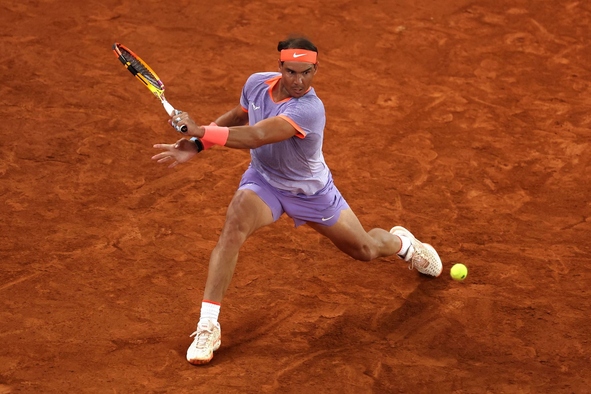 The Spaniard in action at the Madrid Open