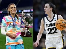 WATCH: 2x World Cup champ Alex Morgan rocks $3.2M NIL-valued Caitlin Clark’s Iowa jersey ahead of Final Four showdown against UConn