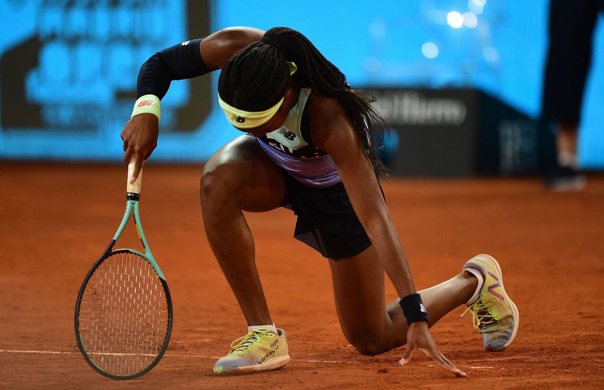Coco Gauff disappointed during the match