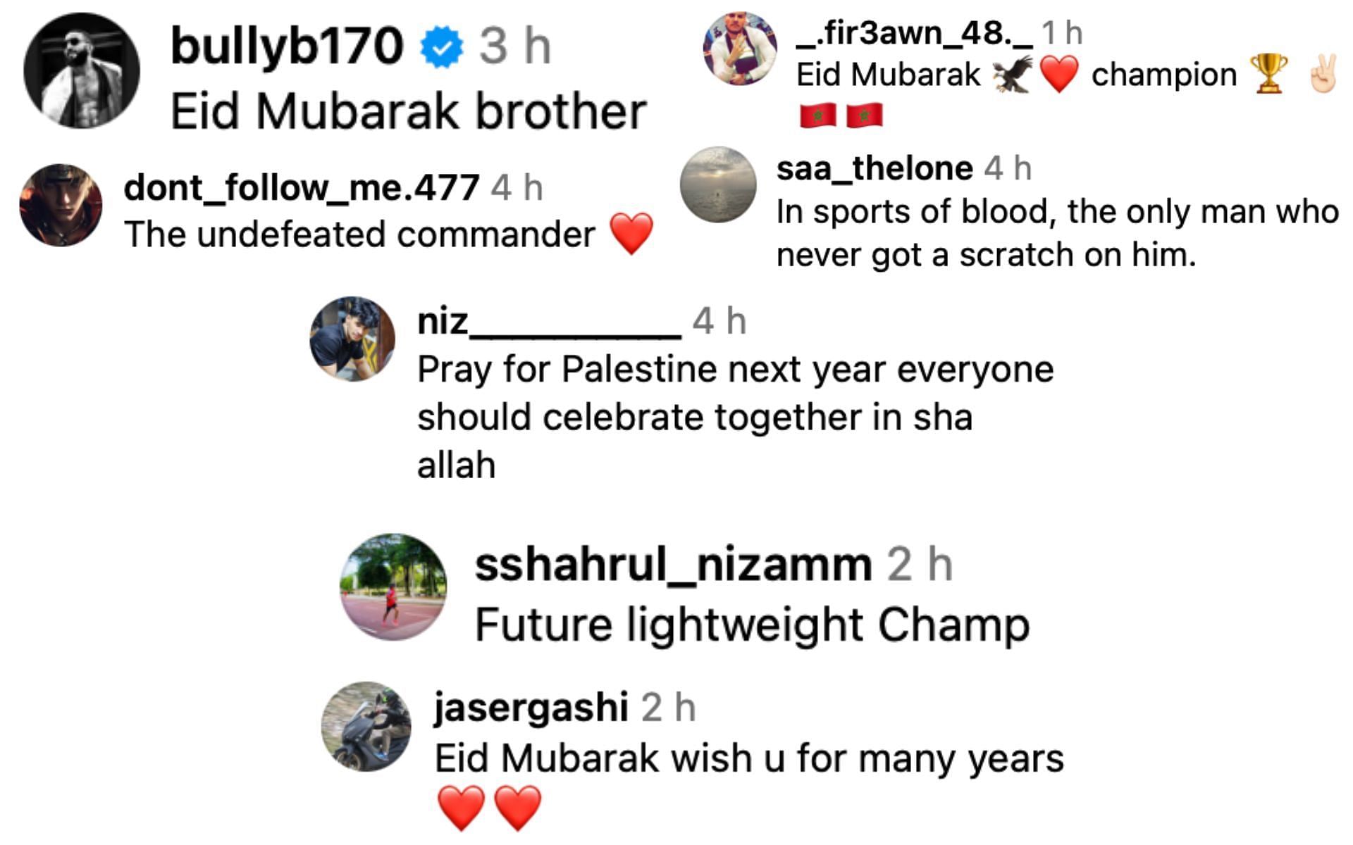 Fans react to Khabib Nurmagomedov&#039;s Eid post on Instagram. [via Instagram]