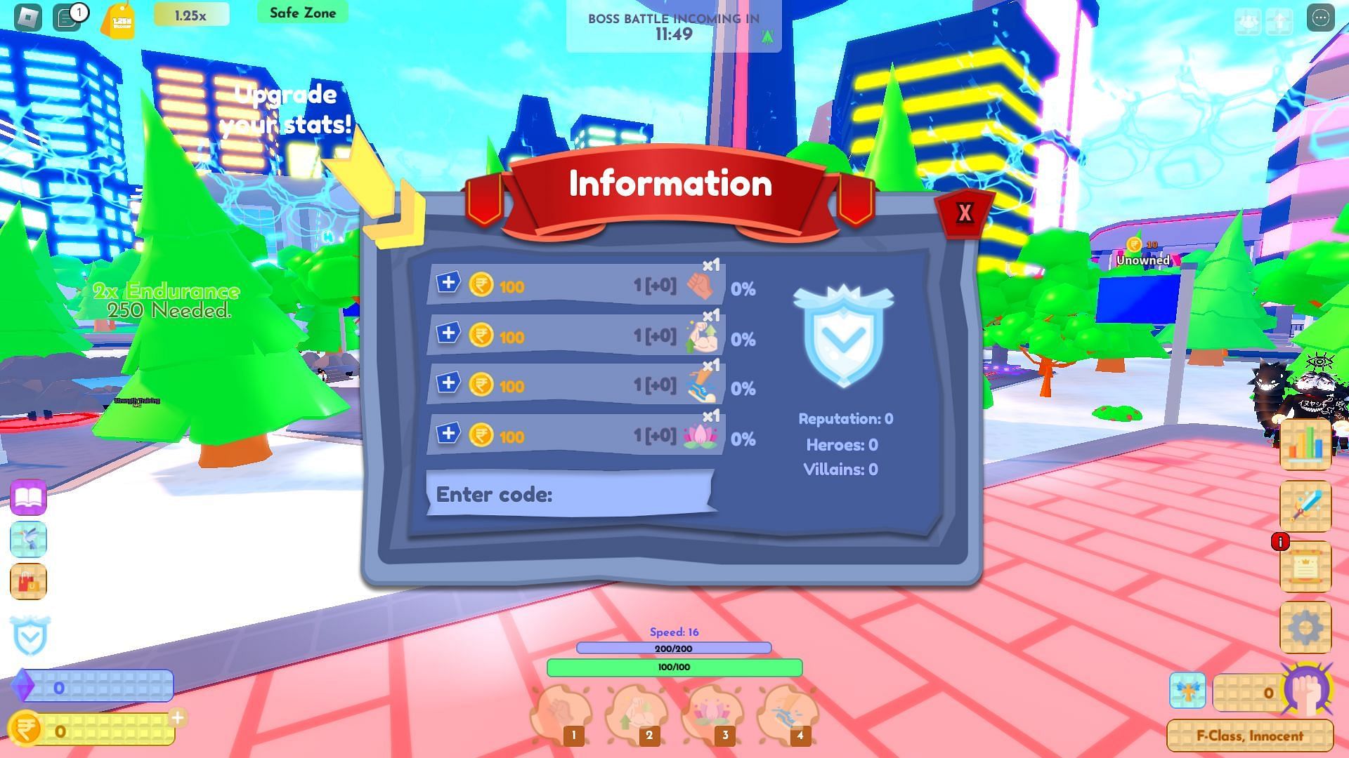 Active codes for Hero Simulator (Image via Roblox)