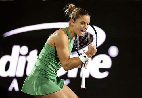 Maria Sakkari at the 2024 Charleston Open - Getty Images