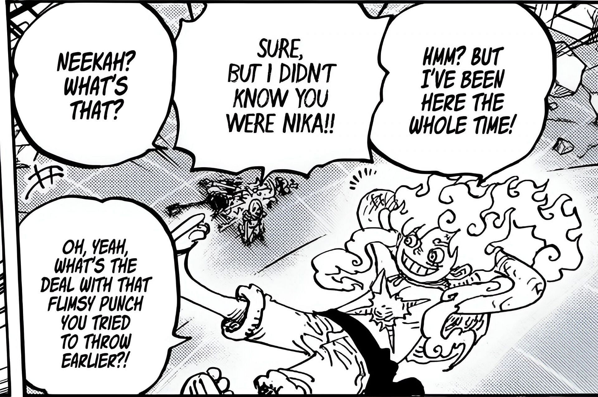 Luffy not realizing he actual devil fruit powers (Image via Shueisha)