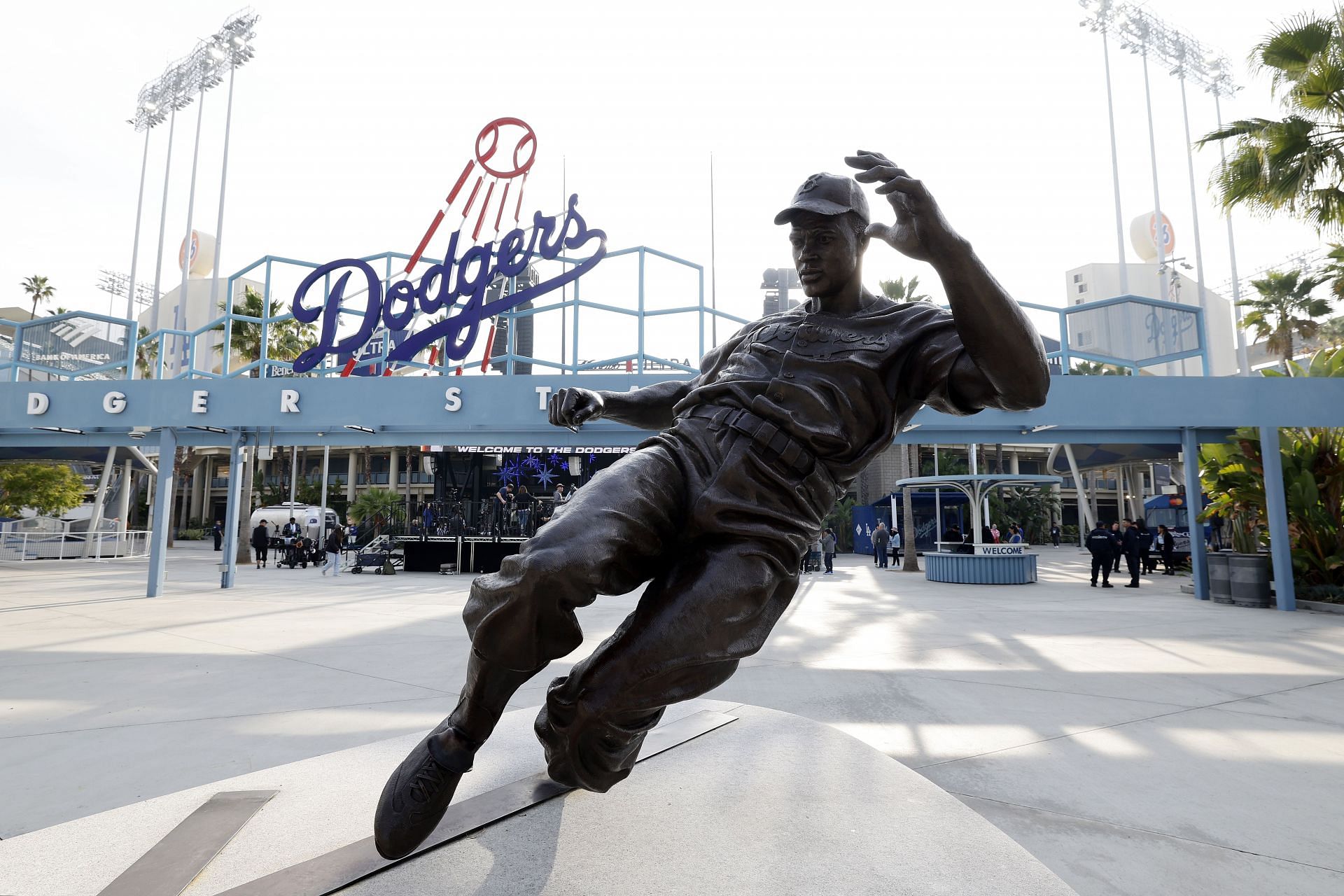 Jackie Robinson statue outside Dodger Stadium