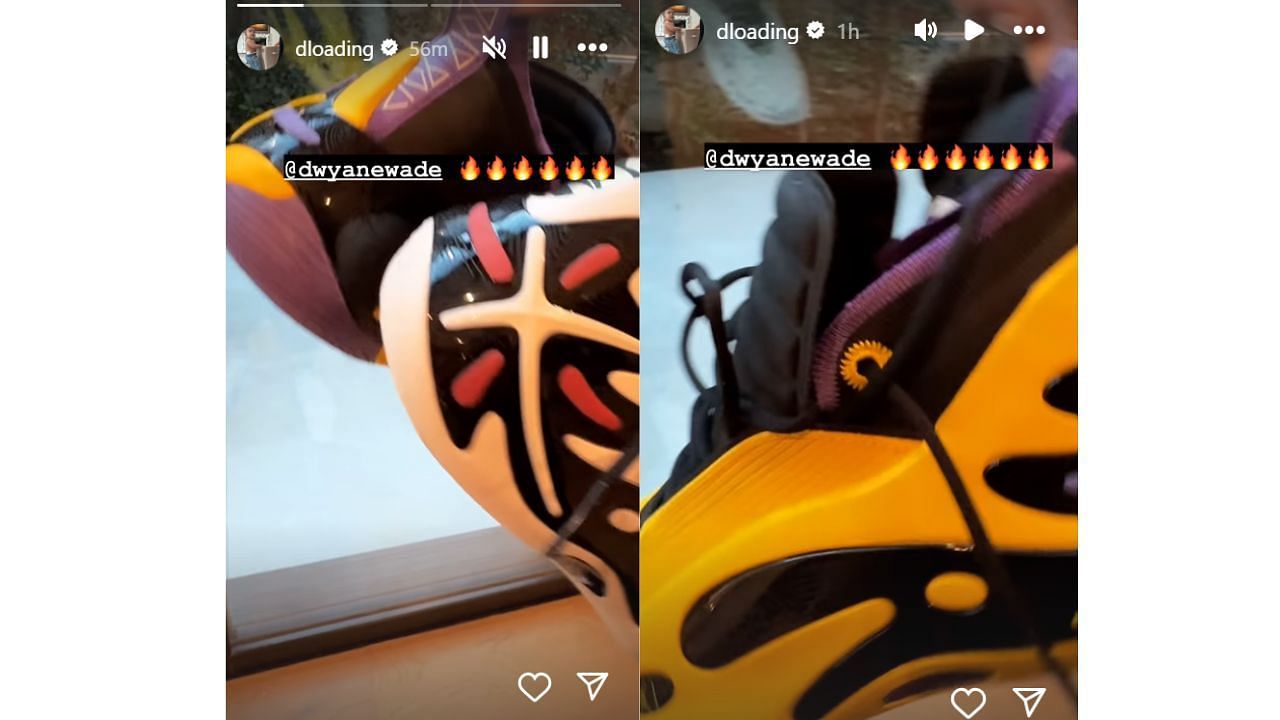 D&#039;Angelo Russell showed off his new &quot;Way of Wade&quot; shoes from Dwyane Wade&#039;s collaboration with Li-Ning.