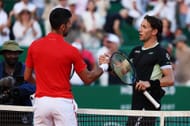 Novak Djokovic and Casper Ruud at the Monte-Carlo Masters.