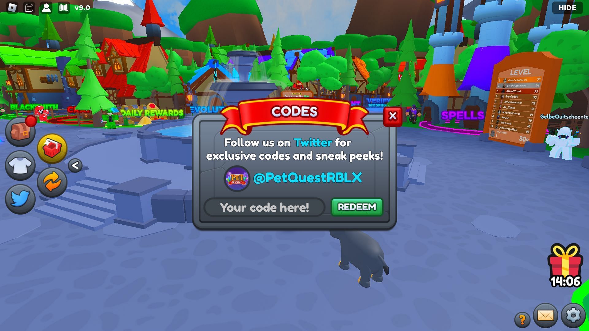 Active codes for Pet Quest RPG (Image via Roblox)