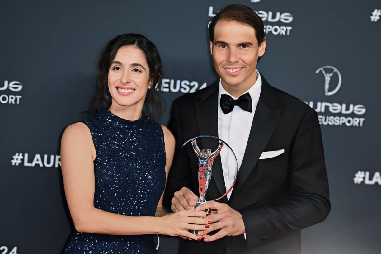 Rafael Nadal and Maria with the Laureus Sport for Good Award