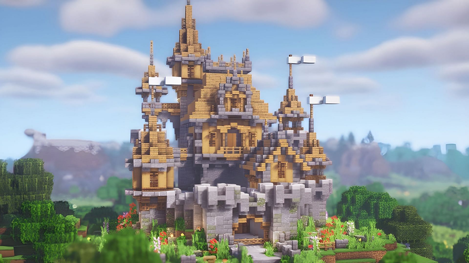 Castles are some of the coolest structures to build in Minecraft (Image via Youtube/Minecraft Fantasy Builds)
