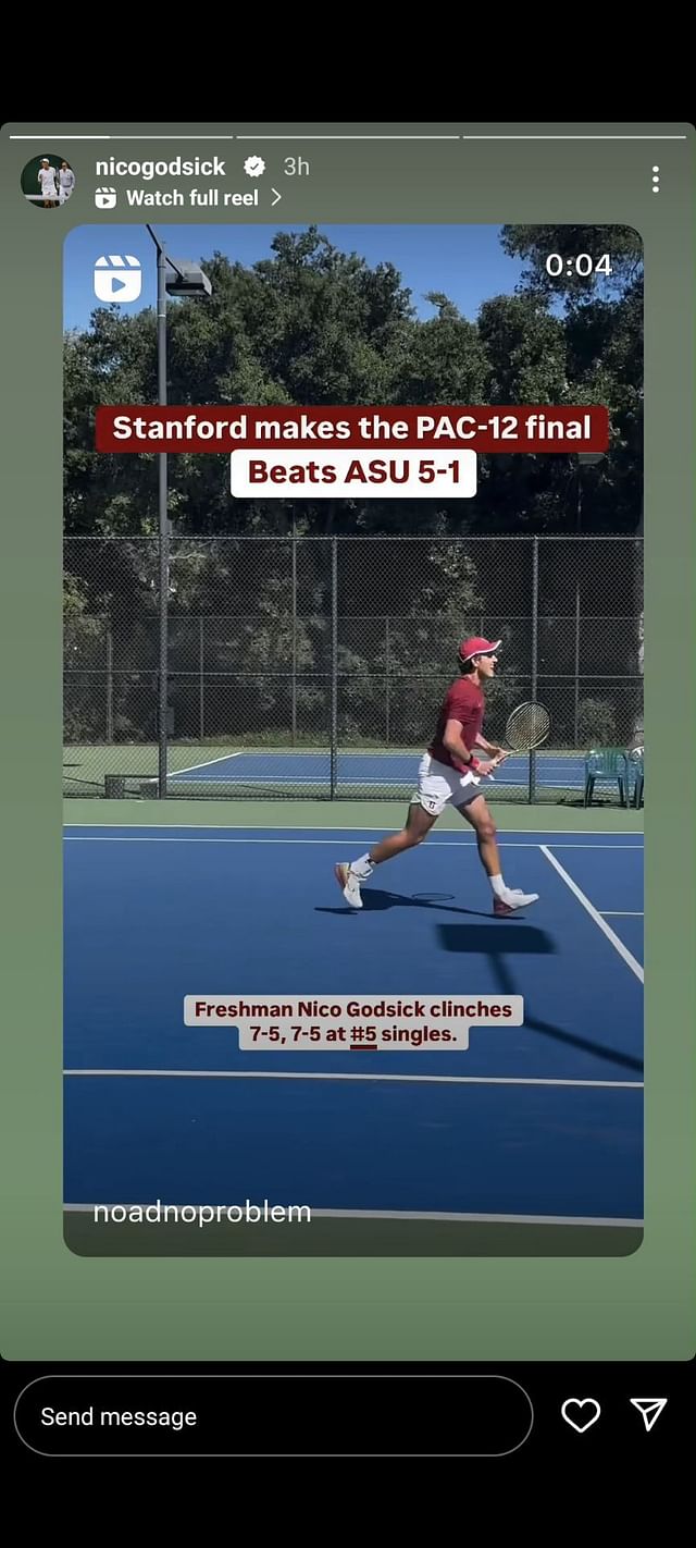 Son of Roger Federer's agent, Nicholas Godsick, leads Stanford Cardinal ...