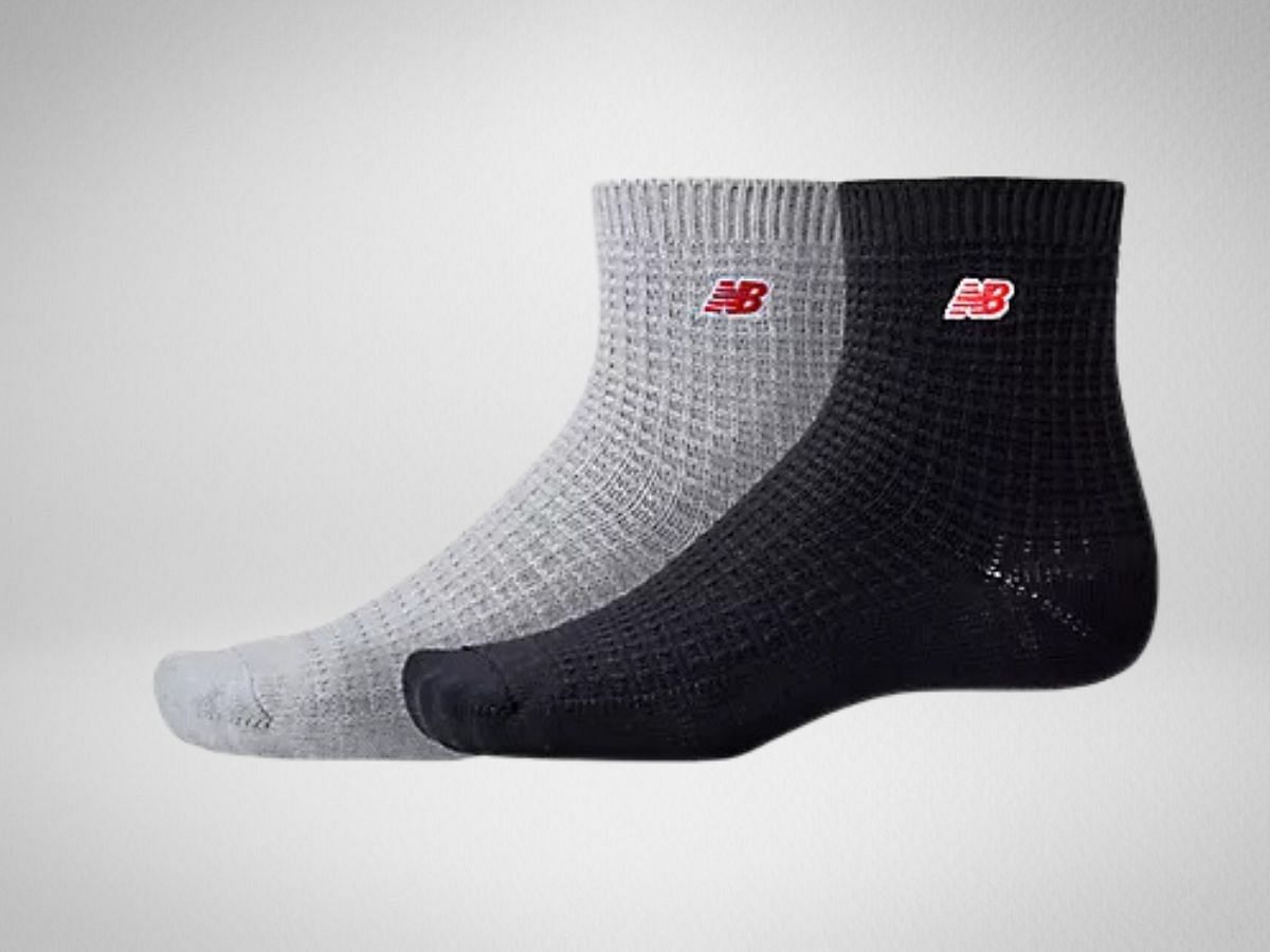 New Balance Socks: Unisex Waffle Knit Ankle Socks 2 Pack (Image via New balance)