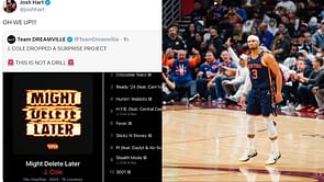 "OH WE UP" - Josh Hart can't contain it as J. Cole drops surprise project