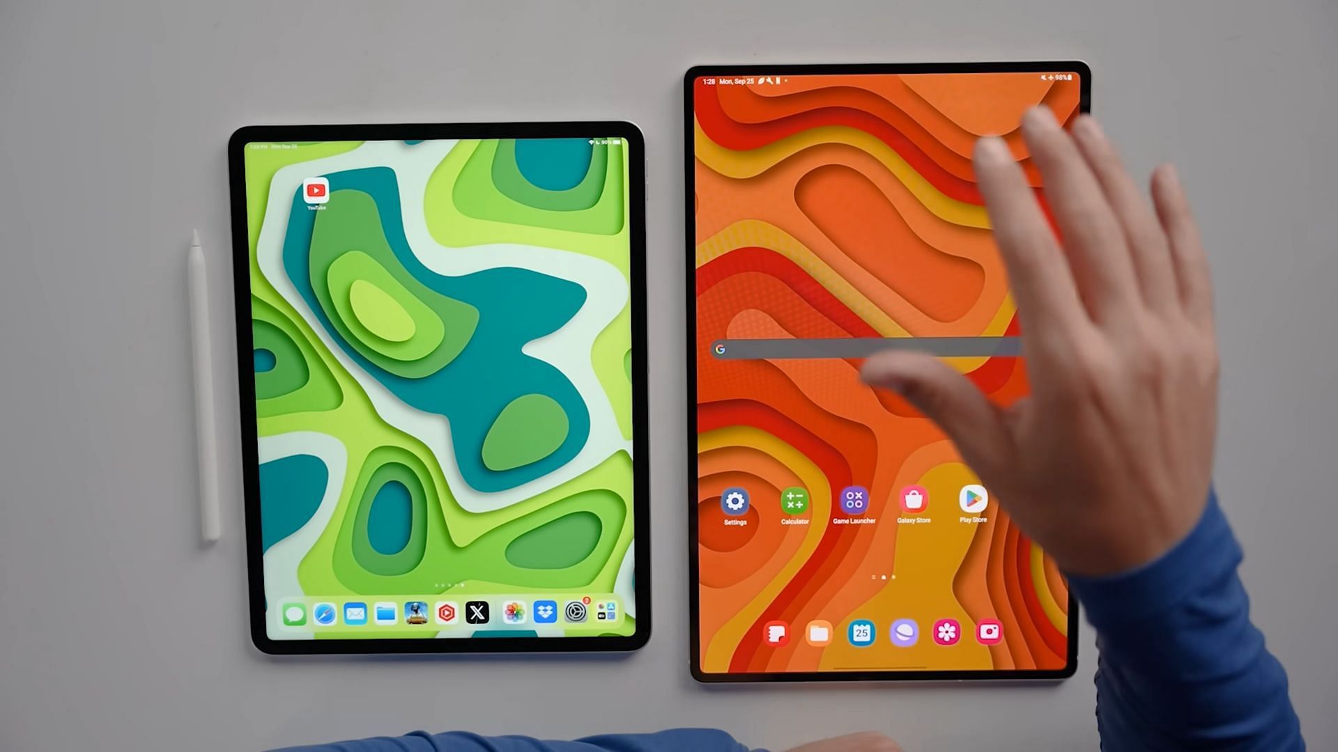 Specs of M2 iPad Pro vs Samsung Tab S9 Ultra tablets (Image via Tech Gear Talk/YouTube)