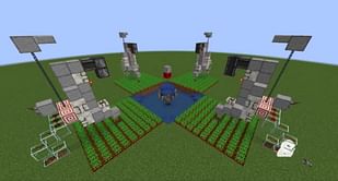 Minecraft player creates hilarious futuristic crop farm using floatater from April Fools update