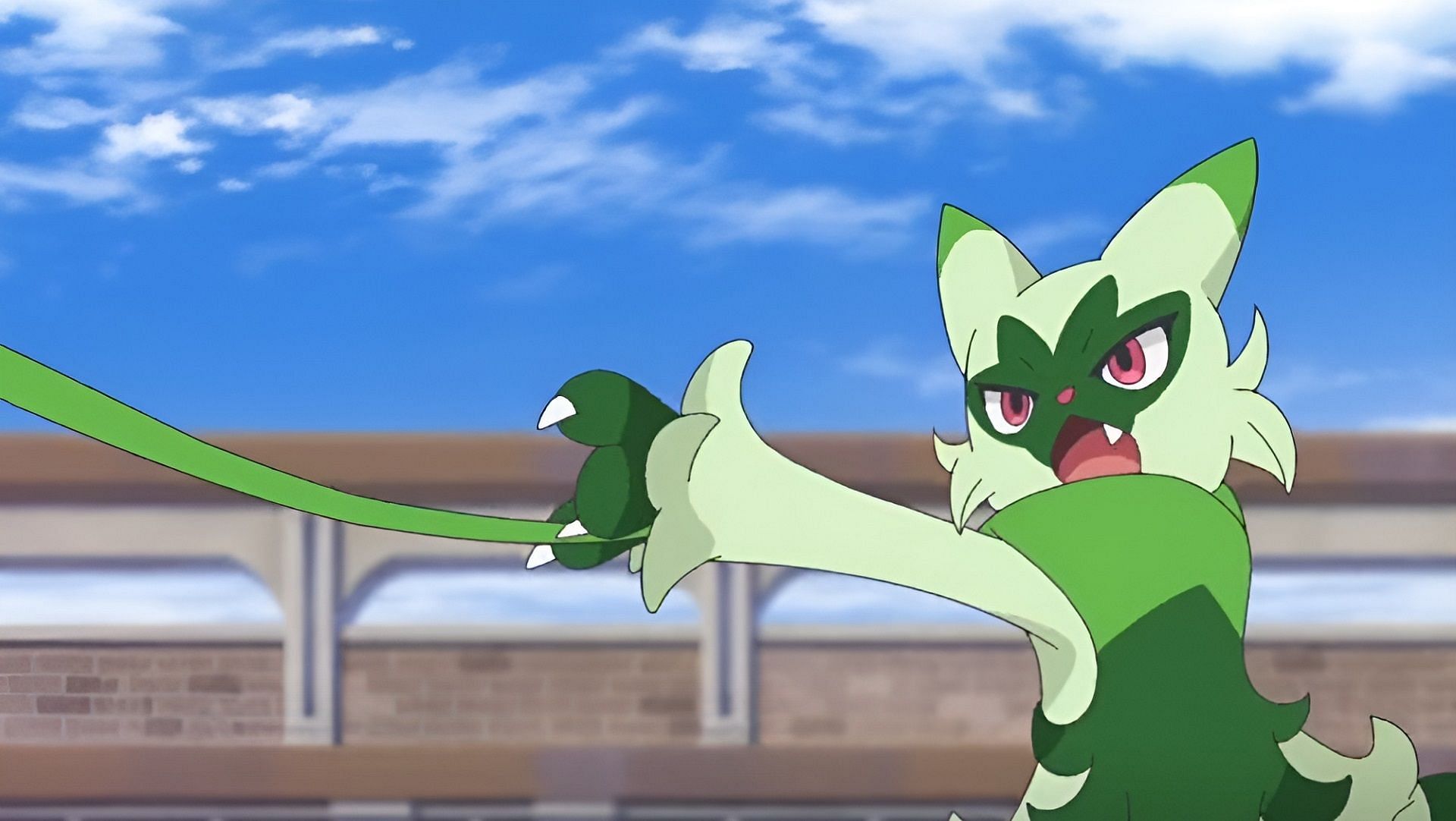 Floragato battles at Naranja Academy in Pokemon Horizons' Episode 46 preview (Image via The Pokemon Company)