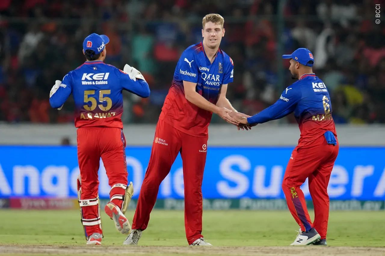 Cameron Green has four wickets in the last two games for RCB (PC: BCCI)