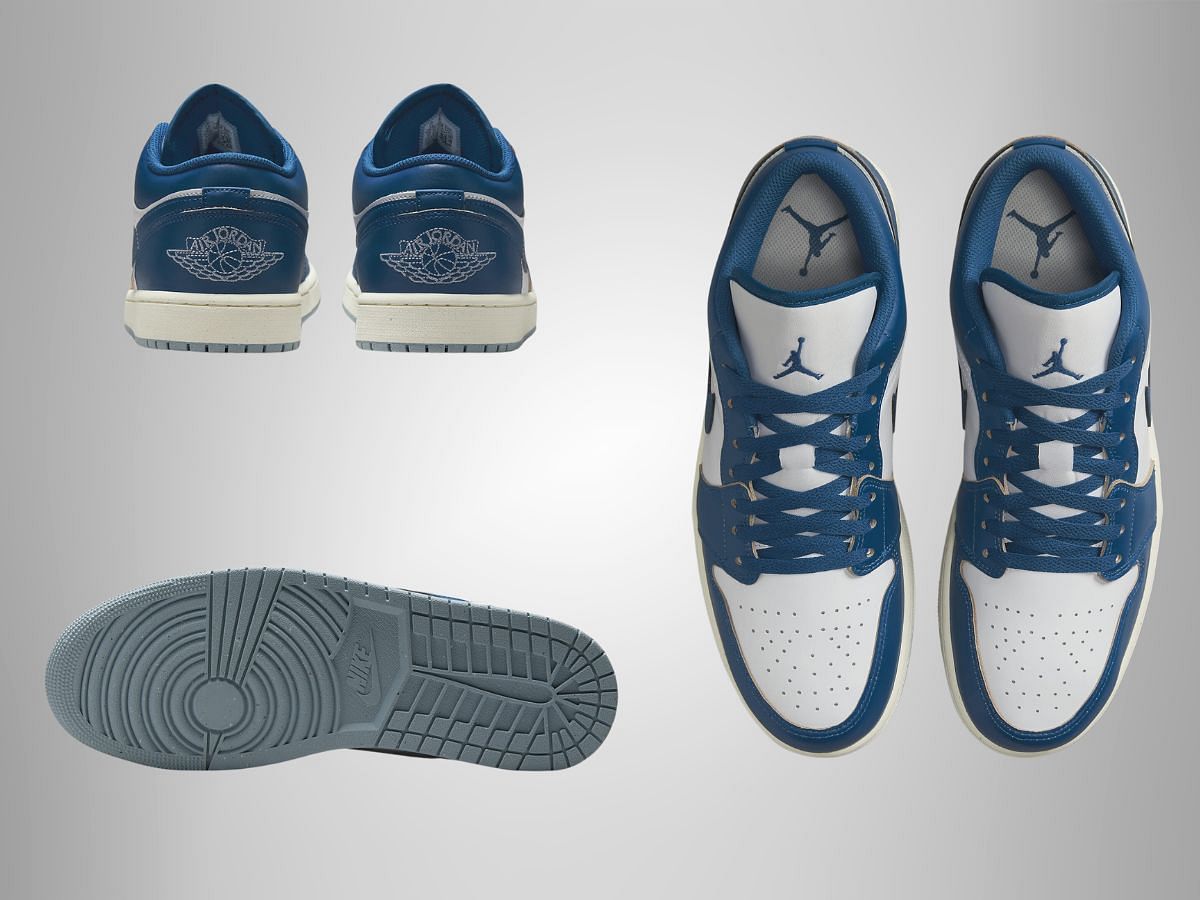 Air Jordan 1 Low SE &quot;White/Industrial Blue&quot; sneakers (Image via Nike)