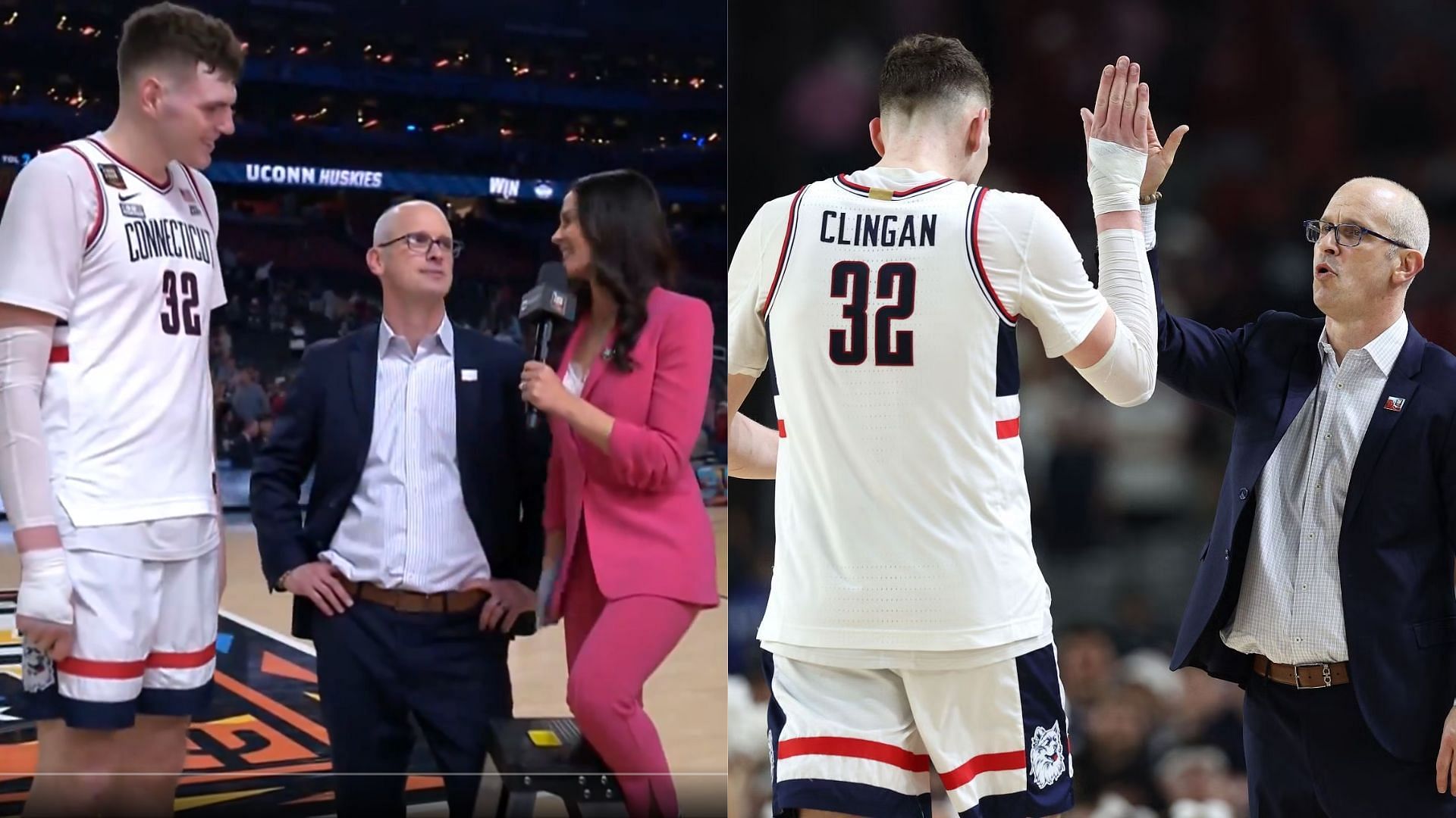 Tracy Wolfson brought her own ladder to interview UConn stars.