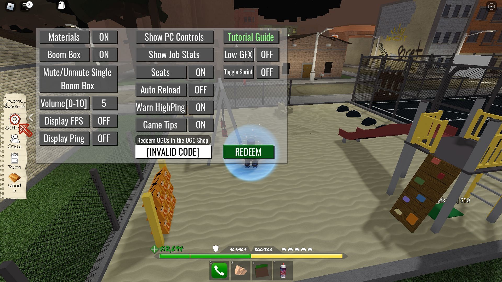 Troubleshooting codes for Clover City (Image via Roblox)