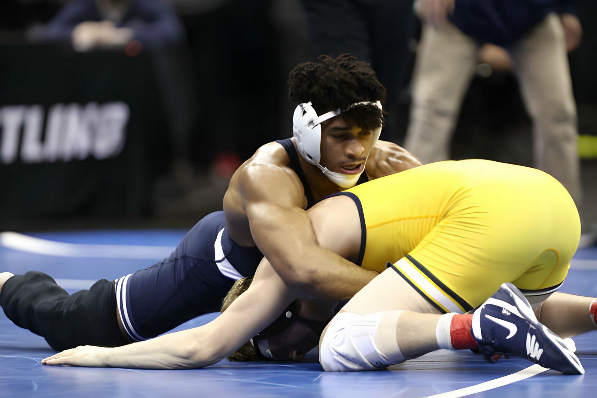 Carter Starocci wrestles Shane Griffith during Division I Men&#039;s Wrestling Championship in March, 2024